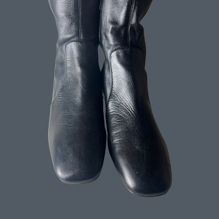 Prada black leather boots size 10