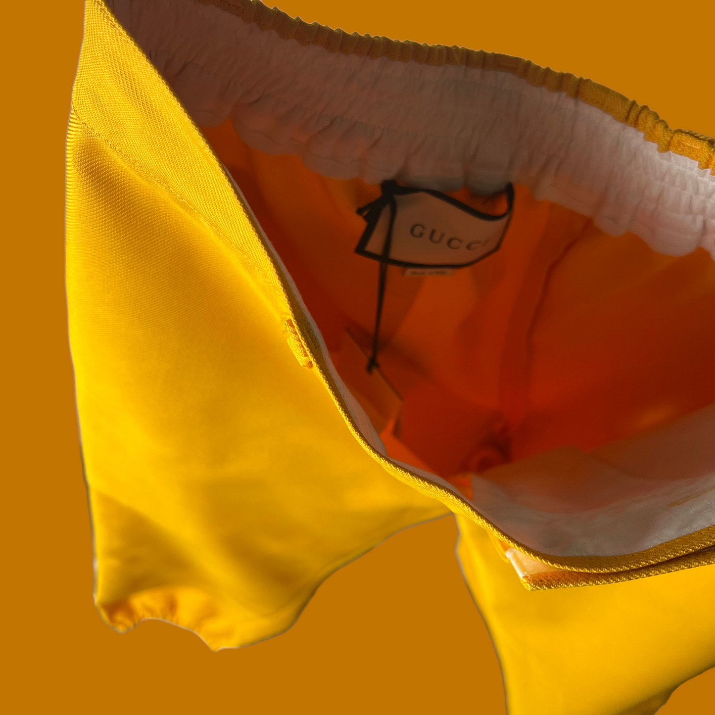 mens Gucci yellow techno trousers size small