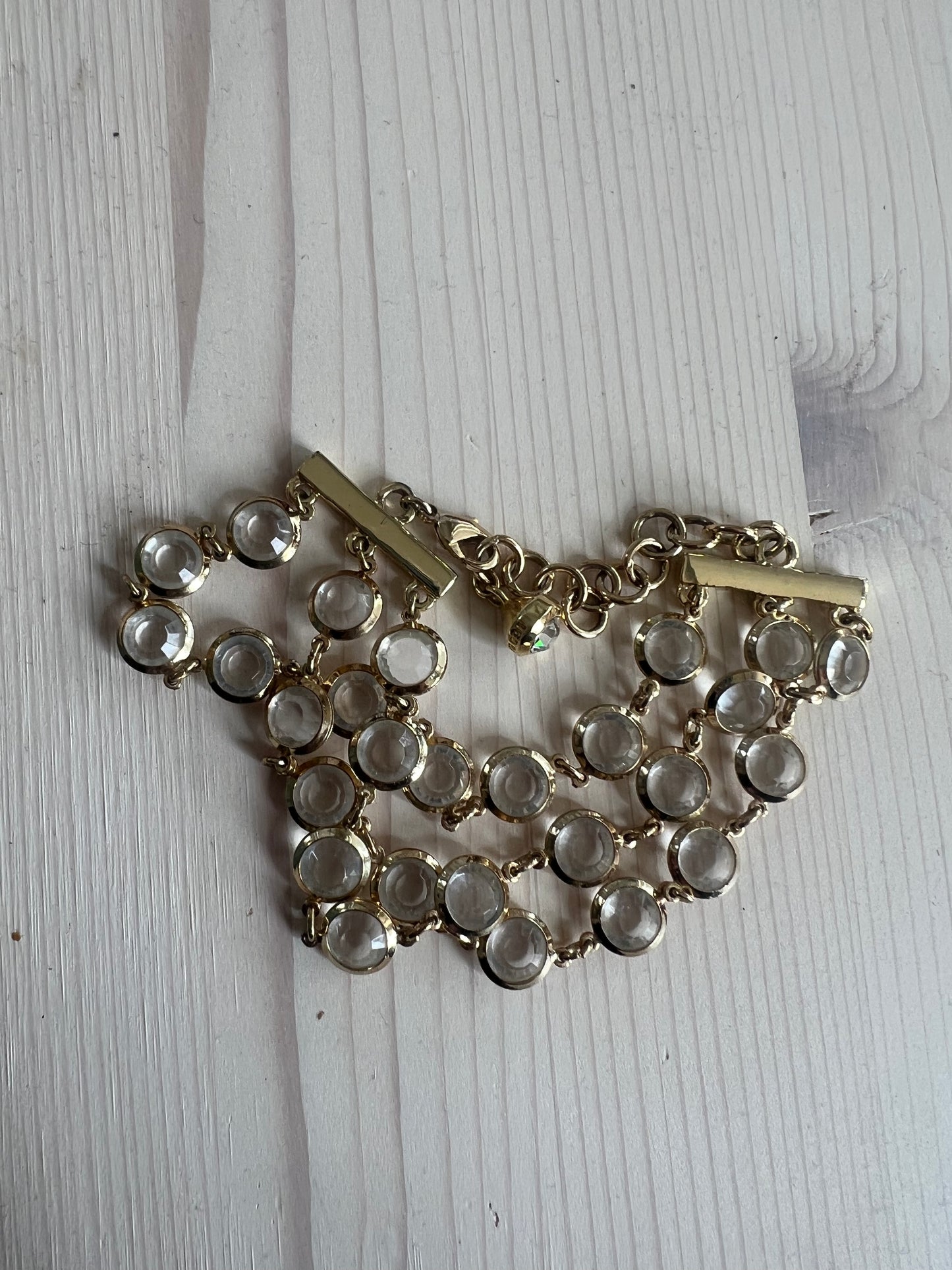 gold tone bead bracelet